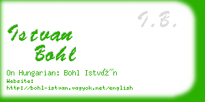 istvan bohl business card